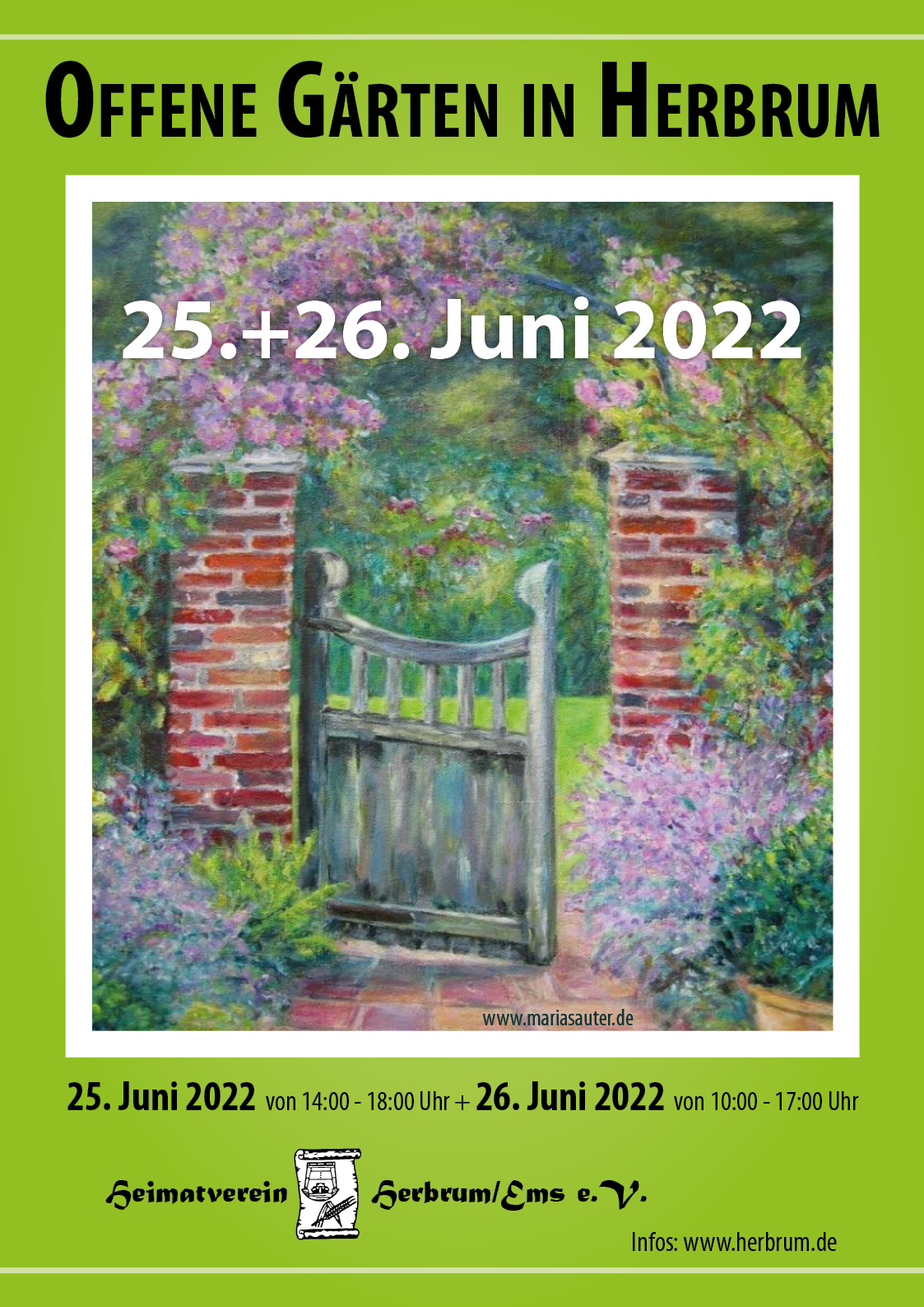 Poster offene Gärten 2022 Herbrum A3