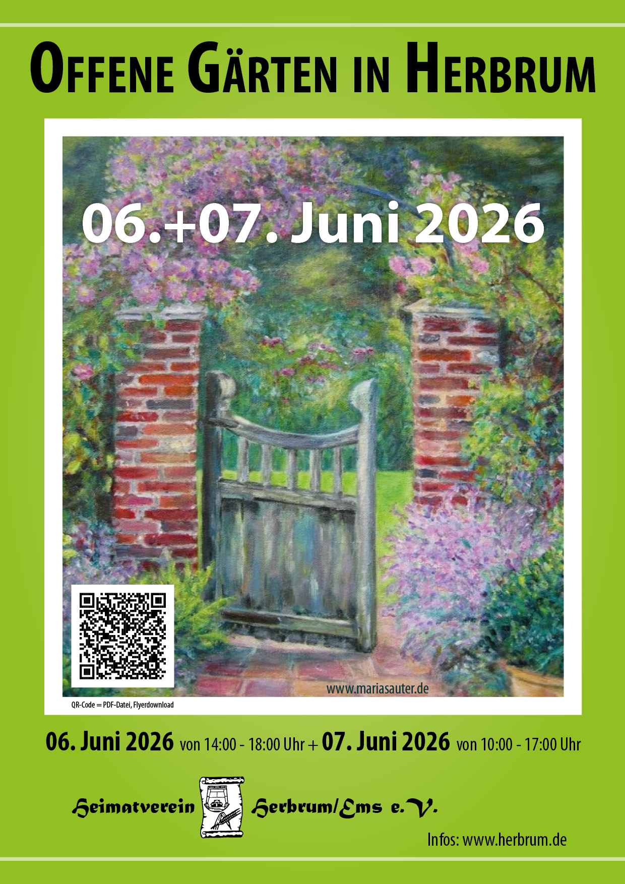 Plakat Offene Gärten 6.+7. Juni 2026